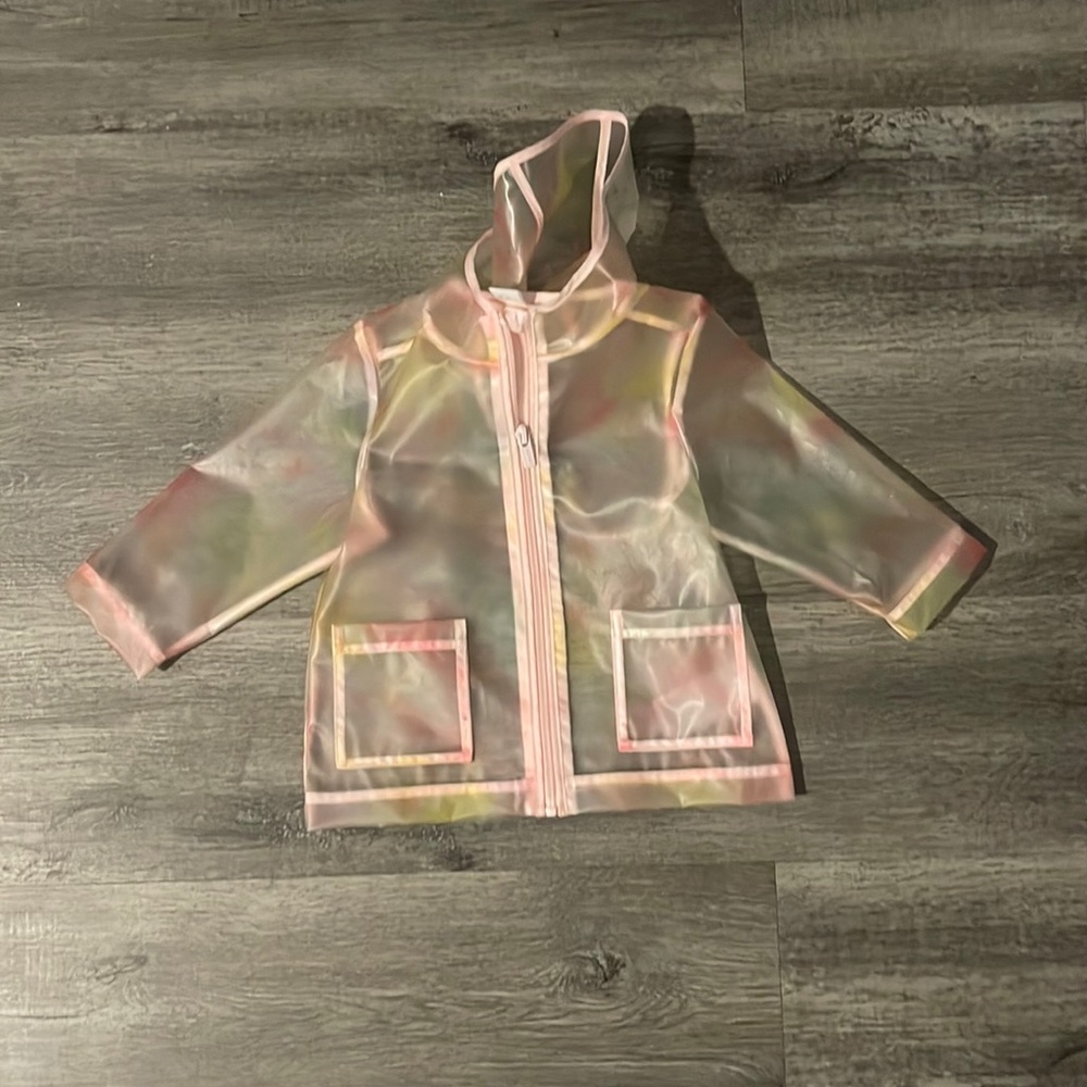 Old Navy Hooded Clear Tie Dye Raincoat